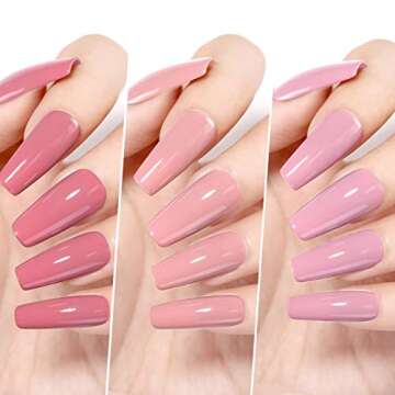 NICOLE DIARY Gel Nail Polish Set 8Pcs 8ml Nude Pink Gel Polish kit with Base Gel and Top Coat Pastel Color Collection Soak off Nail Gel Polish Nail Art Manicure Salon DIY at Home