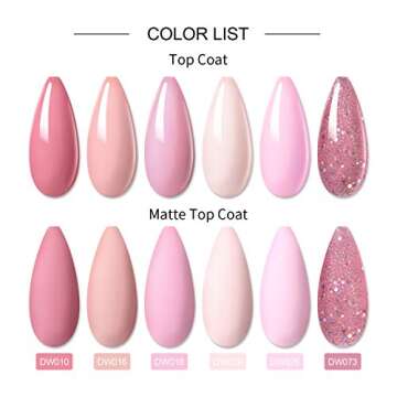 NICOLE DIARY Gel Nail Polish Set 8Pcs 8ml Nude Pink Gel Polish kit with Base Gel and Top Coat Pastel Color Collection Soak off Nail Gel Polish Nail Art Manicure Salon DIY at Home