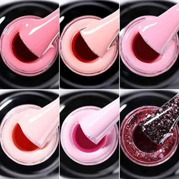 NICOLE DIARY Gel Nail Polish Set 8Pcs 8ml Nude Pink Gel Polish kit with Base Gel and Top Coat Pastel Color Collection Soak off Nail Gel Polish Nail Art Manicure Salon DIY at Home
