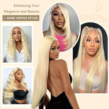 mululi 30 Inch 613 Lace Front Wig Human Hair Straight Blonde Wig Human Hair 613 13x6 Lace Front Wig Human Hair 200% Density Pre Plucked with Baby Hair Blonde Lace Front Wigs Human Hair for Women