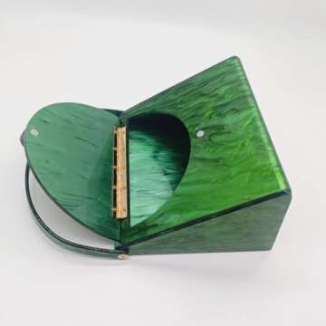 Women Retro Acrylic Evening Clutch Bag Ladies Girls Elegant Triangle Box Purse Top Handle Handbag For Wedding Party Prom