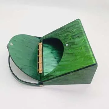 Women Retro Acrylic Evening Clutch Bag Ladies Girls Elegant Triangle Box Purse Top Handle Handbag For Wedding Party Prom