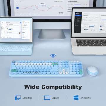 KNOWSQT Wireless Keyboard & Mouse Set - Colorful Comfort