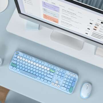 KNOWSQT Wireless Keyboard & Mouse Set - Colorful Comfort