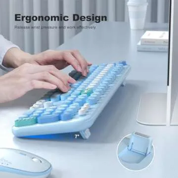 KNOWSQT Wireless Keyboard & Mouse Set - Colorful Comfort