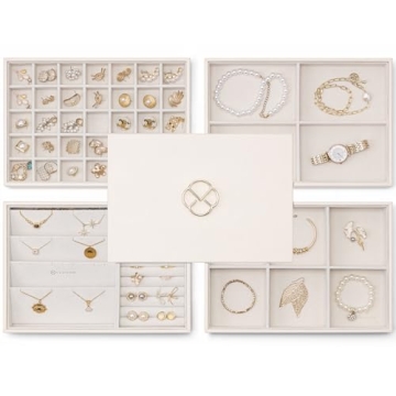 Vlando NEW Miller Jewelry Trays - Stackable Jewelry Organizer with Elegant Design