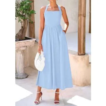 Stylish KIRUNDO Halter Maxi Dress for Women 2025