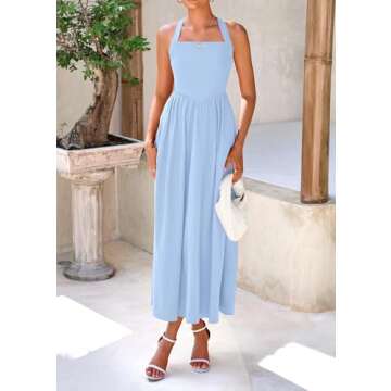 Stylish KIRUNDO Halter Maxi Dress for Women 2025