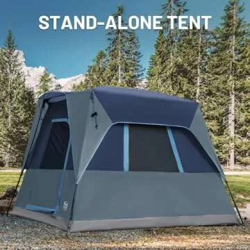 TIMBER RIDGE 5 Person SUV Tent with Movie Screen Weather Resistant Portable for Car SUV Van Camping, Includes Rainfly and Storage Bag, 10' W X 8' L X 7.1' H Blue