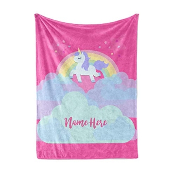 Soft Magical Rainbow Unicorn Blanket - Personalized Touch for Kids