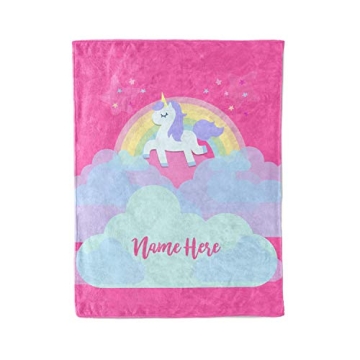 Personalized Magical Rainbow Unicorn Blanket for Kids