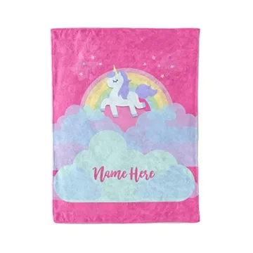 Personalized Magical Rainbow Unicorn Blanket for Kids