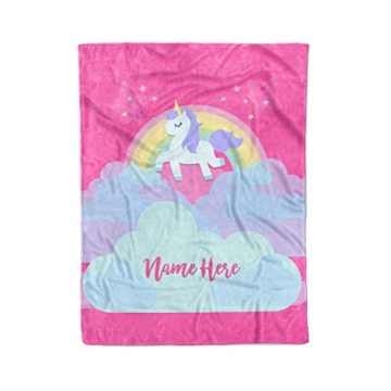 Personalized Magical Rainbow Unicorn Blanket for Kids