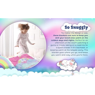 Personalized Magical Rainbow Unicorn Blanket for Kids
