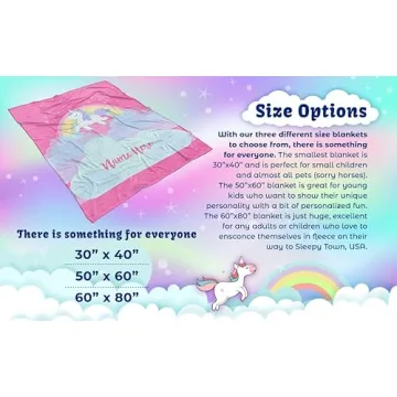 Personalized Magical Rainbow Unicorn Blanket for Kids