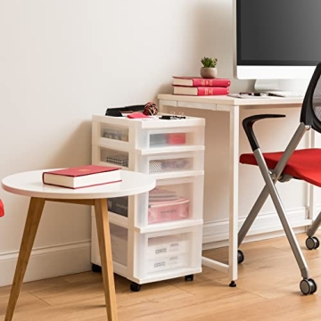 IRIS USA 4-Drawer Plastic Rolling Storage Cart