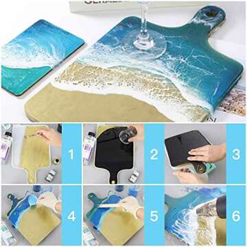 IKEPAHOK Resin Silicone Tray Molds, Epoxy Casting Mold for DIY Large Rectangle Serving Cutting Board with Handle, Kitchen Essential for Home Decoration and Crafting