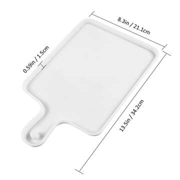 IKEPAHOK Resin Silicone Tray Molds, Epoxy Casting Mold for DIY Large Rectangle Serving Cutting Board with Handle, Kitchen Essential for Home Decoration and Crafting