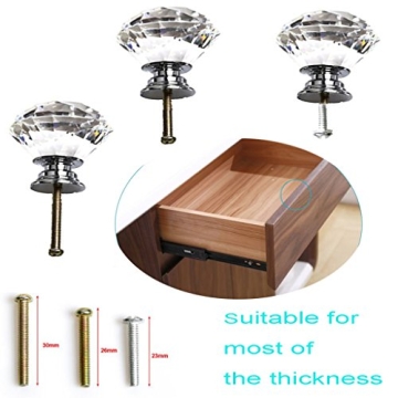 Sumnacon 8 Clear Crystal Glass Door Knobs for Cabinets