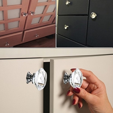 Sumnacon 8 Clear Crystal Glass Door Knobs for Cabinets