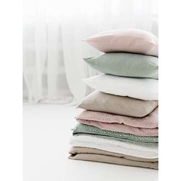 TISU Baby Crib Duvet Cover Soft Muslin Mint Dot Bedding