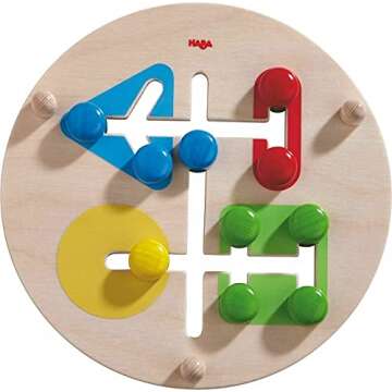HABA Motor Skills Board On The Farm - Double Sided Wooden Color and Shape Recognition Fun Ages 1 +