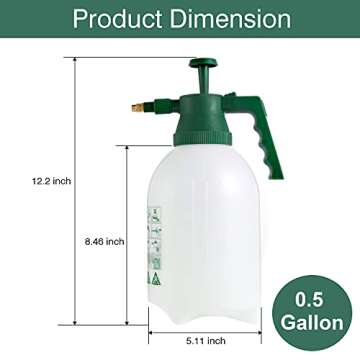 FUTONE 0.5 Gallon Hand Held Garden Sprayer