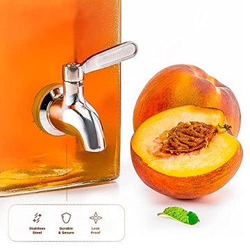 Stylish KooK Glass Drink Dispenser with Steel Spigot