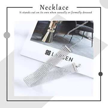 EARENT Vintage Layered Crystal Choker Necklace - Elegant Rhinestone Jewelry for Women