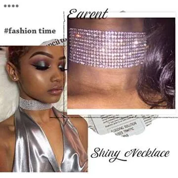 EARENT Vintage Layered Crystal Choker Necklace for Women