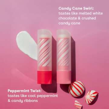 eos Holiday Lip Balm Sticks- Peppermint Twist & Candy Cane Swirl, Limited-Edition Skincare, Stocking...