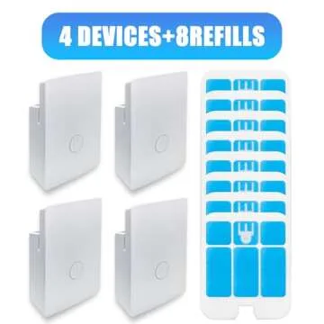 Blue Light Bug Catcher Indoor Plug in, Gnat Traps for House, Indoor Fly Trap for Fruit Moth, Mosquito, Flying Insect Catcher, 4 Device+8 Refills