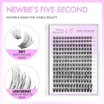 VEYESBEAUTY Dreamy Cluster Lashes Individual Lash Extensions Newbie's Five-Second DIY Dramatic Volum...
