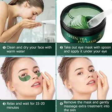 Tiepetly Under Eye Masks with Collagen and Green Tea