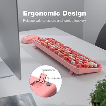 MOFII Wireless Keyboard and Mouse Combo - Stylish Retro Design