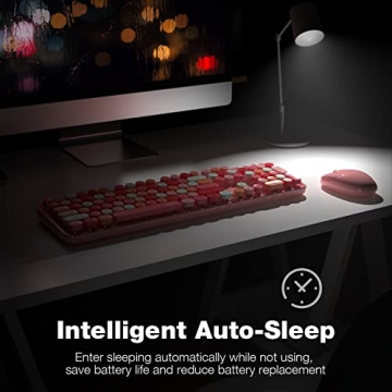 MOFII Wireless Keyboard and Mouse Combo - Stylish Retro Design