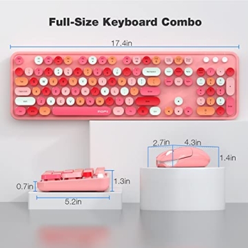 MOFII Wireless Keyboard and Mouse Combo - Stylish Retro Design