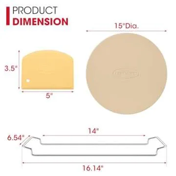 Unicook 15 Inch Round Pizza Stone for Oven and Grill, Oven Baking Stone for Bread, Cordierite Pizza ...
