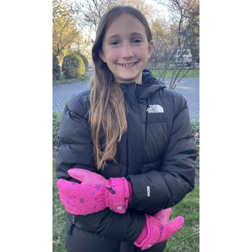 N'Ice Caps Kids Waterproof Winter Thinsulate Warm Gloves (Black, 7-8 Years)
