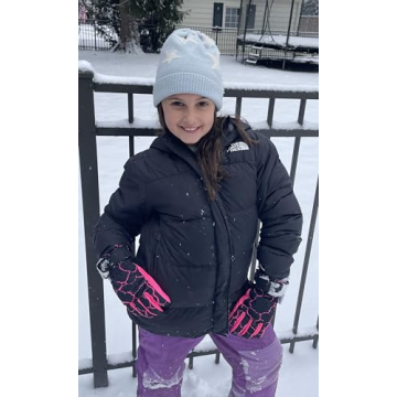 N'Ice Caps Kids Waterproof Winter Thinsulate Warm Gloves (Black, 7-8 Years)