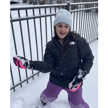 N'Ice Caps Kids Waterproof Winter Thinsulate Warm Gloves (Black, 7-8 Years)