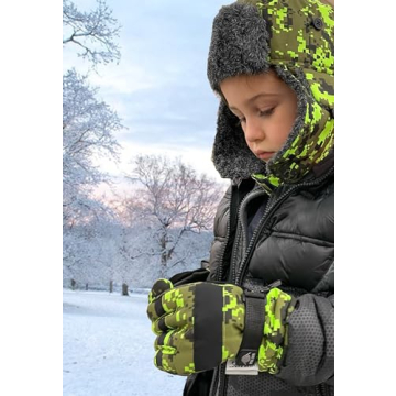 N'Ice Caps Kids Waterproof Winter Thinsulate Warm Gloves (Black, 7-8 Years)
