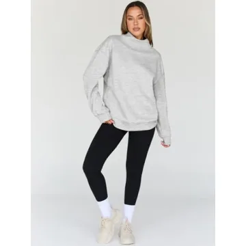 Trendy Queen Womens Oversized Turtleneck Sweatshirt Fall Winter