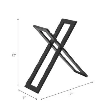 Sagebrook Home 12" Decorative Metal Sculpture - Black Iron Abstract Statue for Table, Desk, Home Decor - Creative Gift Idea for Bold Modern Style