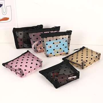 MHDGG Mini Mesh Makeup Bags - 6 Stylish Pouches for Travel