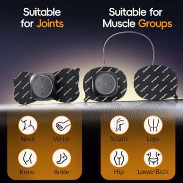 Comfytemp Wireless TENS Unit 30 Modes Muscle Stimulator for Pain Relief, FSA HSA Eligible 2 Packs Rechargeable TENS Machine with Remote, Pulse Muscle Stimulator for Back Shoulder Sciatica (4pads)