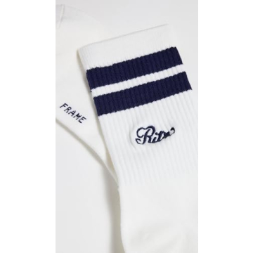 FRAME Women's Ritz Unisex Striped Athletic Socks - Stylish Comfort