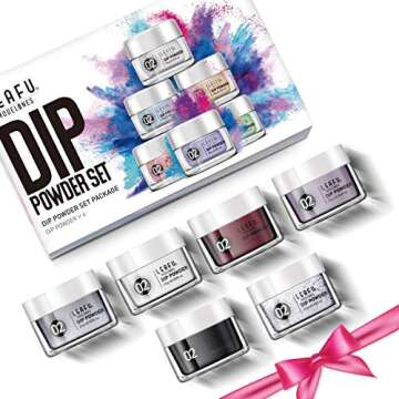 Dipping Powder Set for Nail Art 25g/0.83oz, Dip Powder Starter set Refill with 6 Dip Powder Colors for French Nail Manicure Nail Art Set Essential Kit