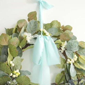 MEEDEE Aqua Chiffon Ribbon 2 Inch Frayed Ribbon for Crafts