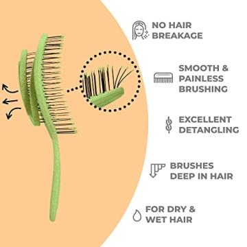 Ninabella Organic Detangling Hair Brush - Vegan & Eco-Friendly